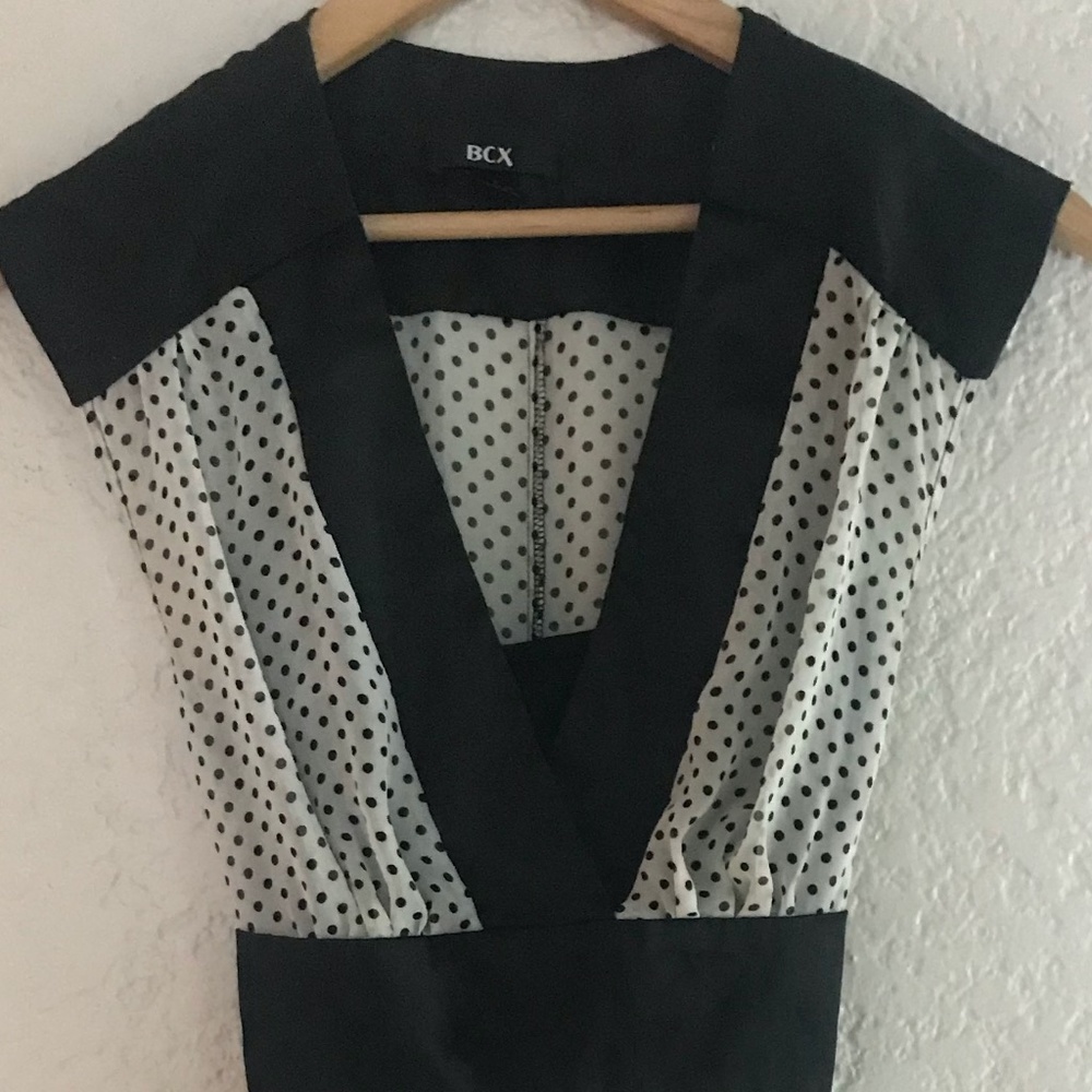 BCX Black polka-a-dot Dress Size 7